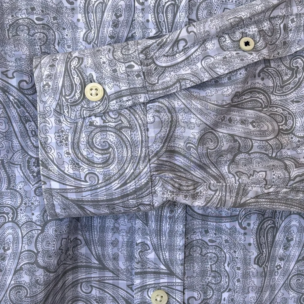 Banana Republic Men’s Paisley Button Down Tailored Slim‎ Fit Size XL